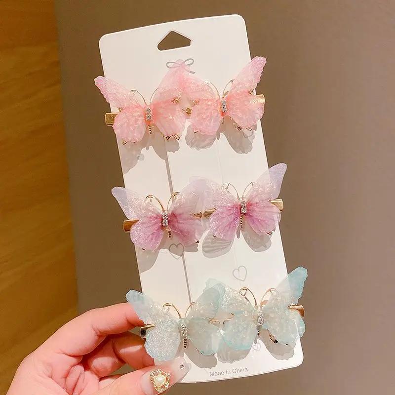 6ks Girl Princess Butterfly Spona do vlasů Roztomilá Super Fairy Kids Hair Ornament Ofina Spona do vlasů Příslušenství