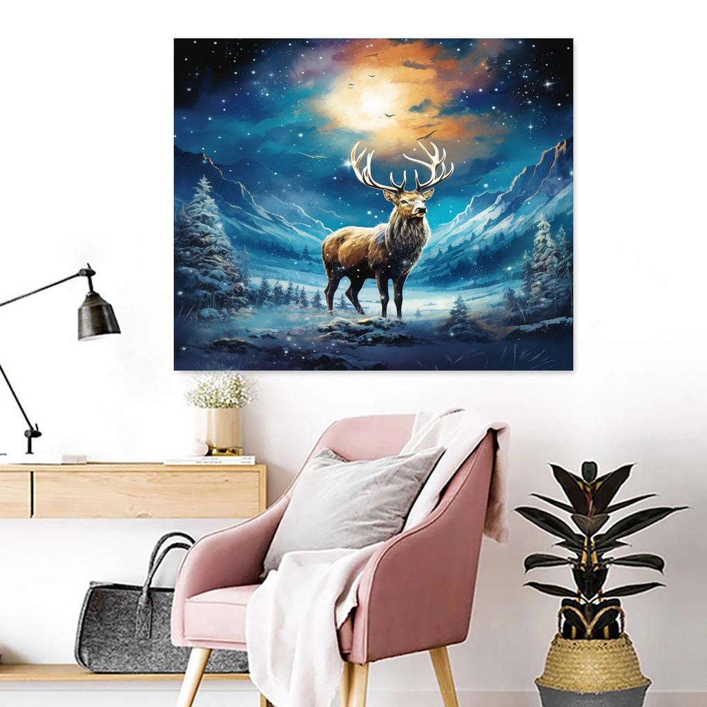 RUOPOTY Frame 40x50cm Paint By Numbers For Adults Deer Painting By Numbers Animals Canvas Painting Wall Decor For DIY Gift Art
