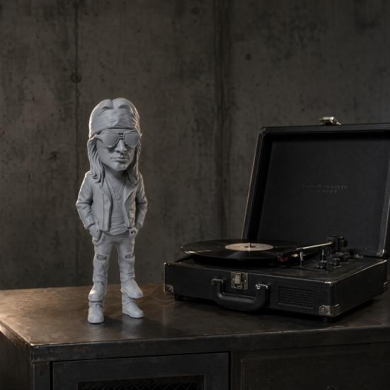 Simulated Music Singer Figurine, 3D Printed Retro Rock Character Model with Turban Sunglasses Design, Desktop Decoration for Study Room, Gaming Desk