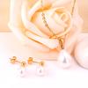 LUXUKISSKIDS Trendy Bílé Umělé Perly Nerezová Ocel Řetízky Náušnice Sady Pro Ženy Indické Šperky Sady parures bijoux