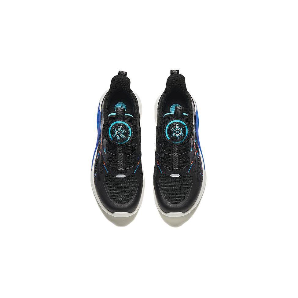Anta Kids Knob Shock Absorbing Wear Resistant Low Top Running Shoes Kids Running Shoes Black Blue A312425514-2