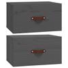 Table de chevet murale - Maison Exclusive - Gris - Pin massif - Lot de 2 - 40 x 29,5 x 22 cm