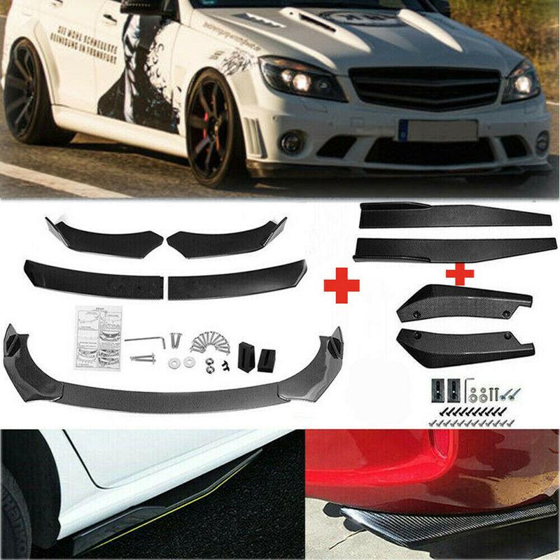 Hochwertige Autoteile Universeller Frontstoßstangen Splitter Lippe Spoiler Diffusor Body Kit Schwarze Winglets Seitenschweller Verlängerung Schutz