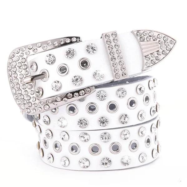 Women's Rhinestone Hollow Pin Buckle Studded Belt  Wedding Party Belts Valentines Gifts