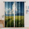 2pc,  Curtain A History of Clear Grasslands and Heavy Rain Clouds1 Machine Washable Polyester,Without Electricity Versatile Use