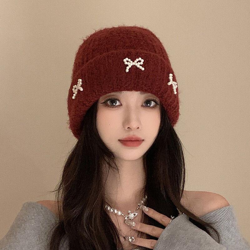 Women's Versatile Fashion Cold Hat Wool Blend Bow Knit Hat