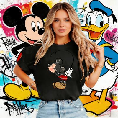 Disney Mickey Mouse & Donald Duck T-Shirt Vintage Γυναικείο Ανδρικό Βαμβακερό T-shirt Κοντομάνικο Oversized 100% Καθαρό Βαμβάκι Τυπωμένο T-shirt