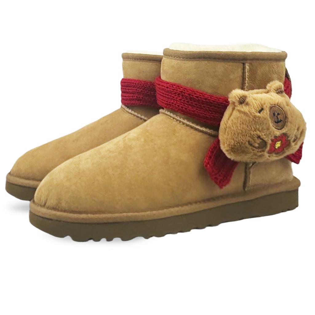 UGG CLASSIC MINI Sheepskin Thermal Abrasion Resistant Short Snow Boots Women's Light Brown 1016222-CHE(Team40-)