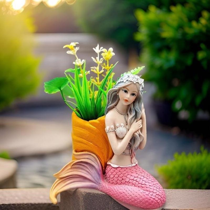 Versatile Silicone Mould for Merman Flower Pots Easy Demoulding Cement Planter Accessory for Enthusiasts Household
