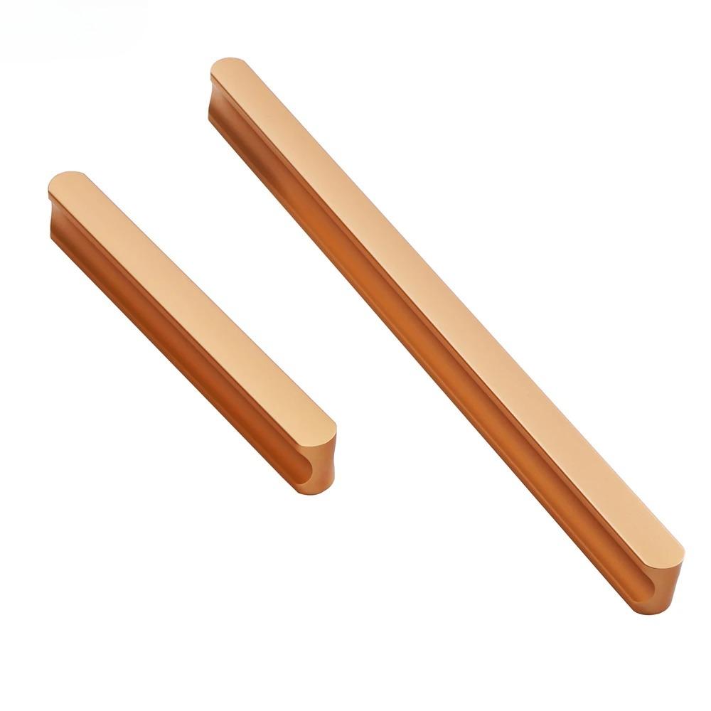 Hidden Furniture Handle Gold Black Gray Kitchen Cabinet Knob Wardrobe Drawer Pull Kitchen Extended Door Handle Accessories Knobs