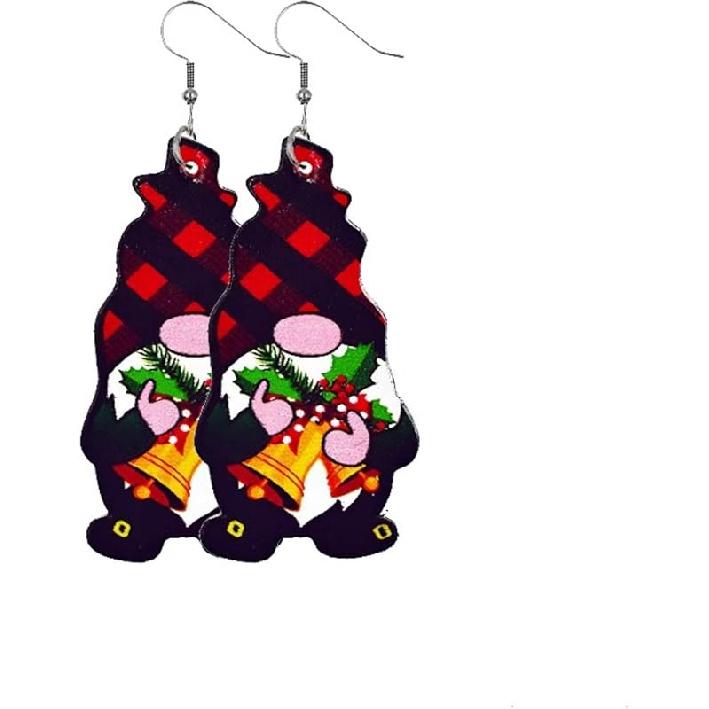 Christmas Colorful Gnome Earrings Handmade Leather Dangle Earrings New Year Celebration Jewelry Gift For Women style 7