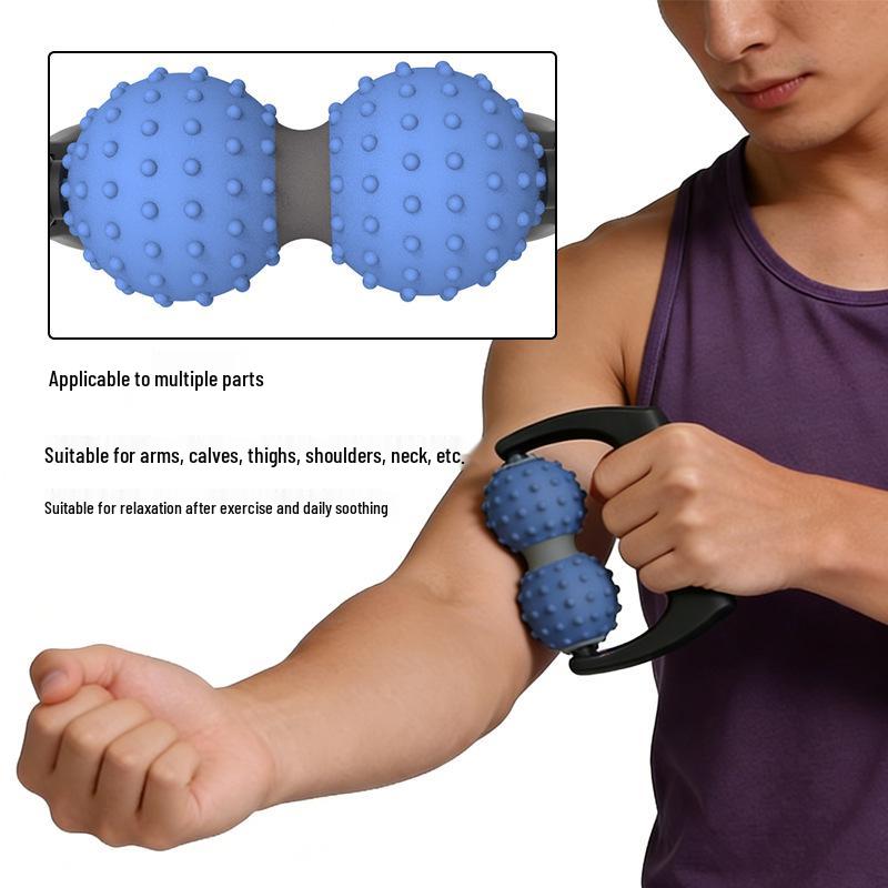 Double Nubs Handheld Peanut Massage Roller for Yoga & Muscle Relaxation