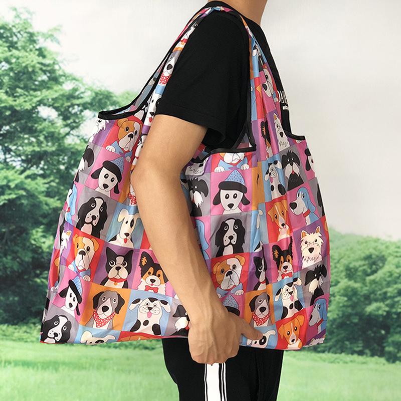 1Pc Foldable Shopping Bag Reusable Travel Grocery Bag Eco-Friendly Tote Bag