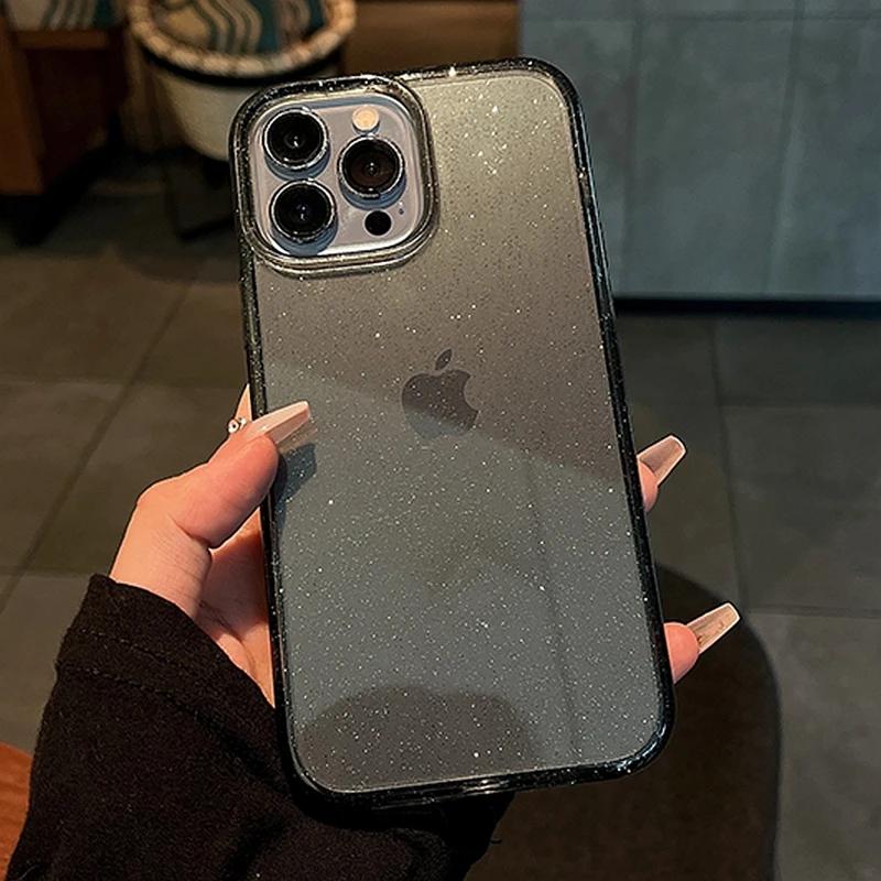 Lyxigt Genomskinligt Glittrigt Fodral För iPhone 17Air 15 11 12 13 14 16 Pro Max Xs XR Max Plus Mini SE 2020 Mjukt Genomskinligt Skydd