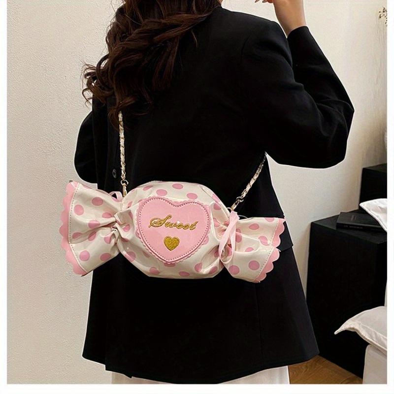 Candy Shaped Crossbody Bag, a New Japanese Style Design for Women, Unique Shoulder Bag розовый