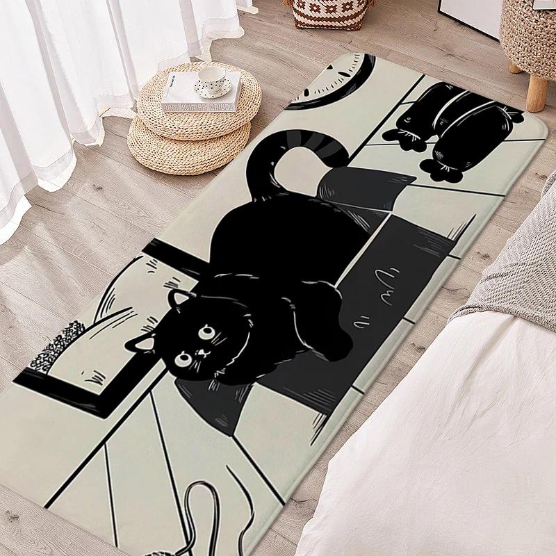 

Kids Bedroom Rug Black Cat Design Anti Slip Soft Carpet for Children Room Floor Bathroom Mat Home Decoration 40x60cm16x24in