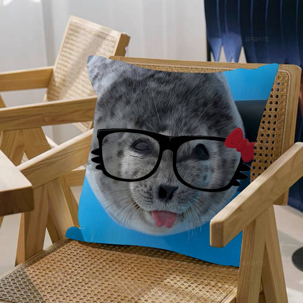 Seal Sea Personalized Pillow Cover Kids Bedroom Wild Party Decor Pillowcase Kid Birthday Shower Gift