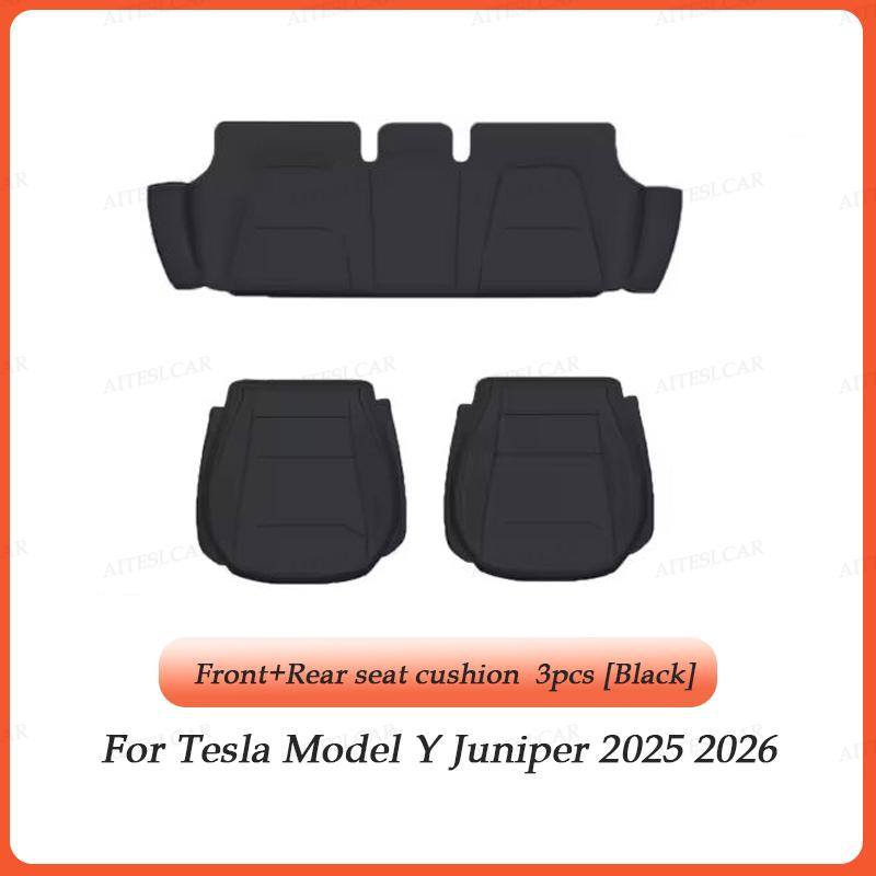 AABLU1 For Tesla Car Cushion Nappa Leather Breathable Non-slip Car Seat High Rebound Pad Seat Cushion Four Seasons Universal Auto Seat