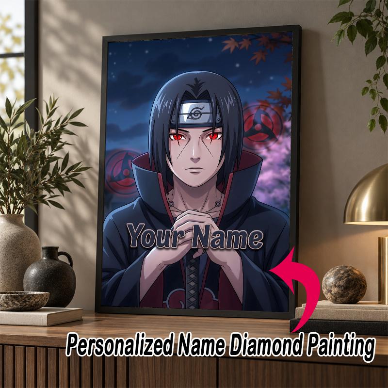 Personalized Itachi Uchiha Diamond Art Custom Name 5D Diamond Painting Full Drill DIY Craft