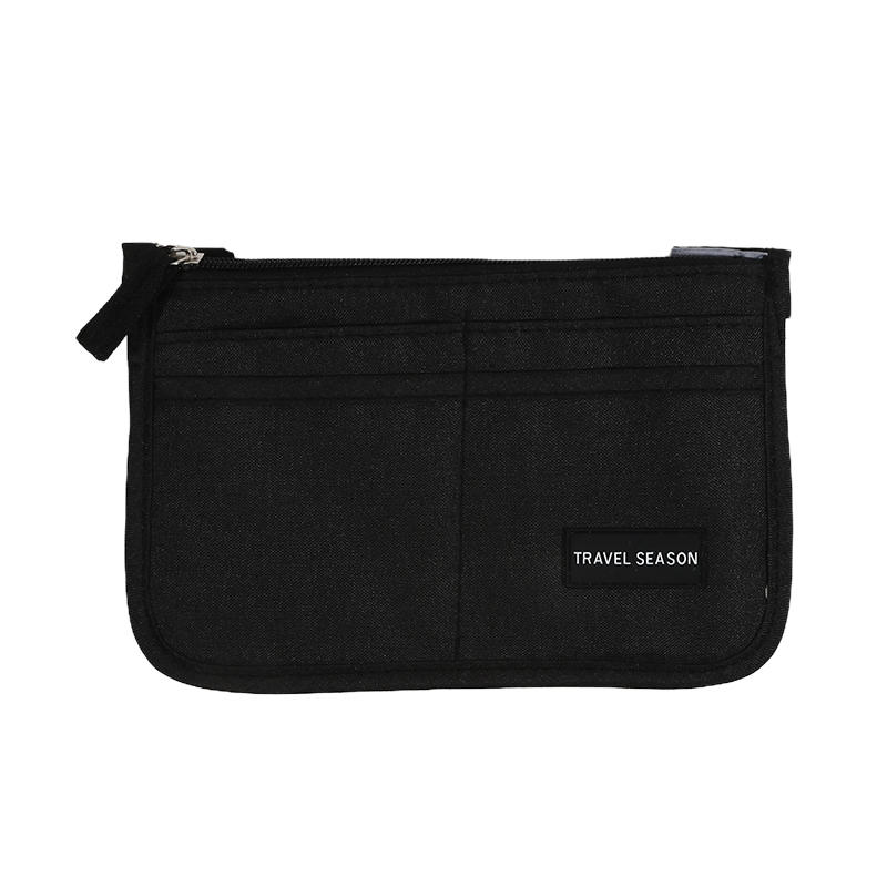 

Fashion Portable Makeup Bag Middle Makeup Bag Hand-held Double Zipper Large Storage Bags Capacity Travel Storage Inner Bag