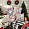 Christmas decoration pillow cover color bells snowman garland pattern living room sofa cushion cover room home decoration