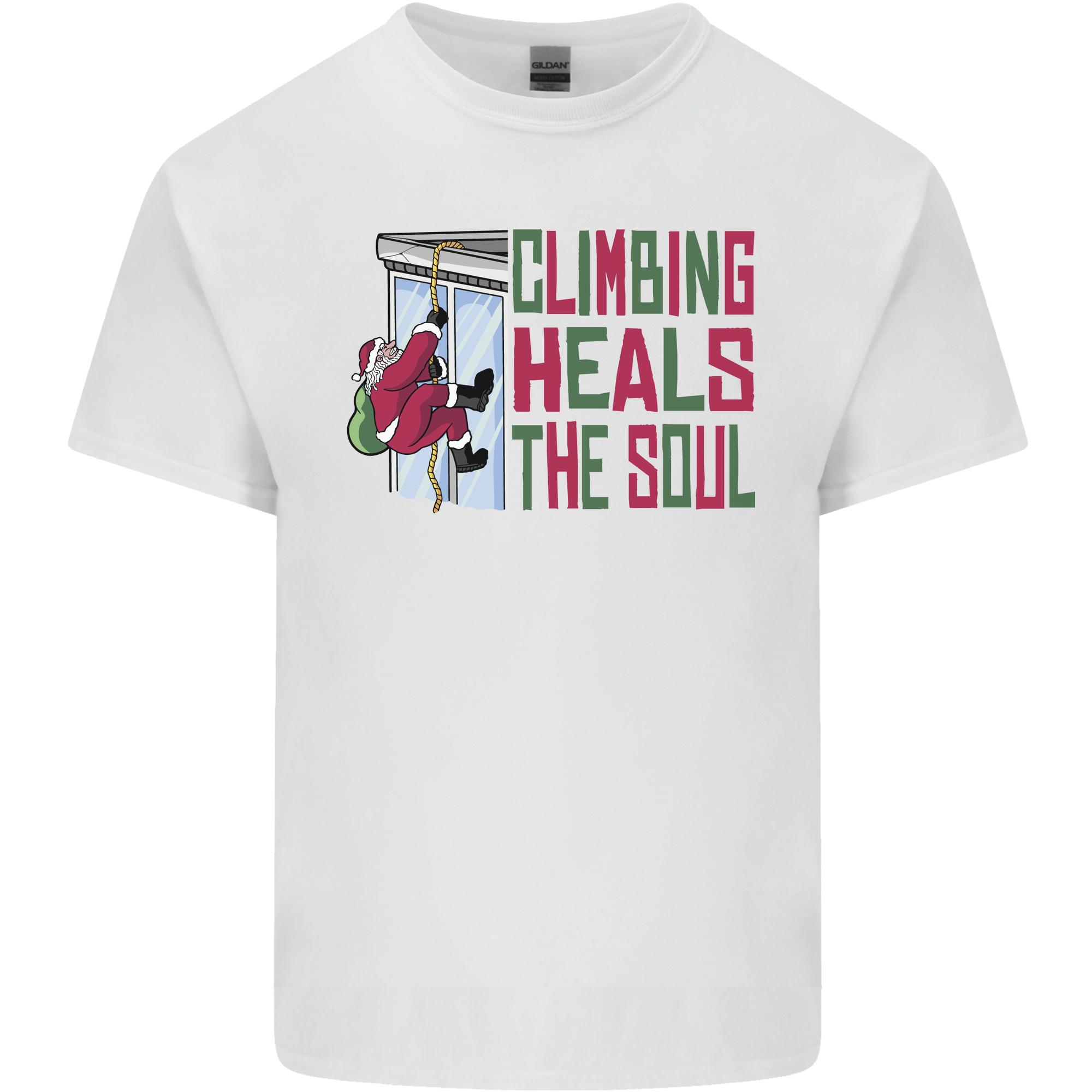 Climbing Heals the Soul Funny Christmas Xmas Rock Unisexs Light Cotton TShirt S