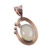Natural Aqua Chalcedony Gemstone 925 Solid Silver Two Tone Pendant 1.50'' K8j82
