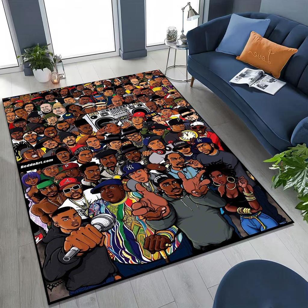 Legends Rapper Collection HIP HOP Rap Star Art Rug for Bedroom Living Room Sofa Home Doormat Decor, Large Kid Non-slip Floor Mat
