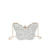 Small Handbag with Butterfly Clasp, Small Square Bag with Chain Strap for Cross-body Carrying, Red Envelope