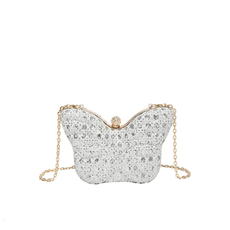 Small Handbag with Butterfly Clasp, Small Square Bag with Chain Strap for Cross-body Carrying, Red Envelope