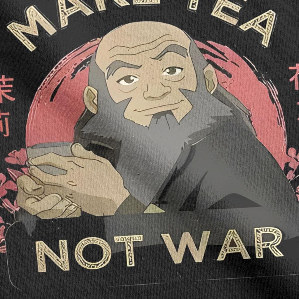 Macht Tee, nicht Krieg Iroh Herren Damen T-Shirts Avatar Der Herr der Elemente Freizeit T-Shirts T-Shirt Reine Baumwolle 4XL 5XL 6XL Kleidung