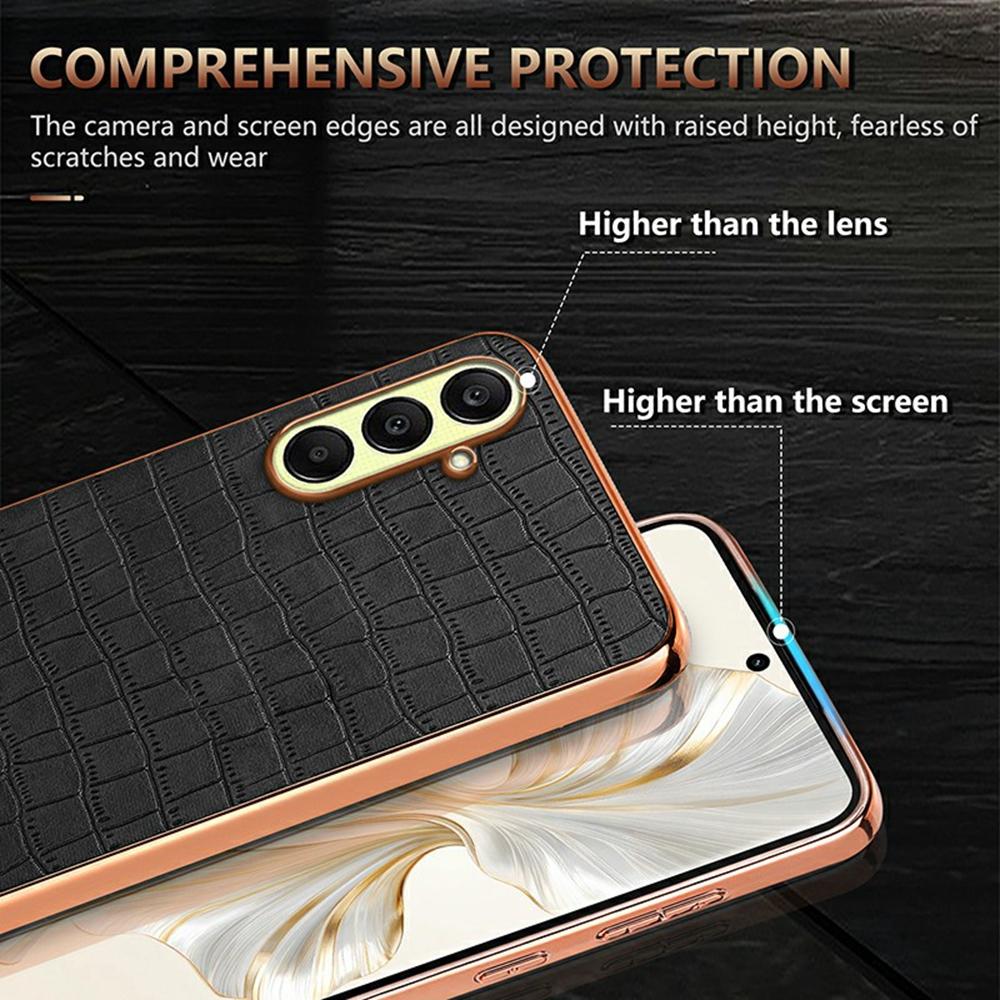 AZNS For Samsung Galaxy A17 5G Case Electroplating Crocodile Texture PU+TPU Phone Cover