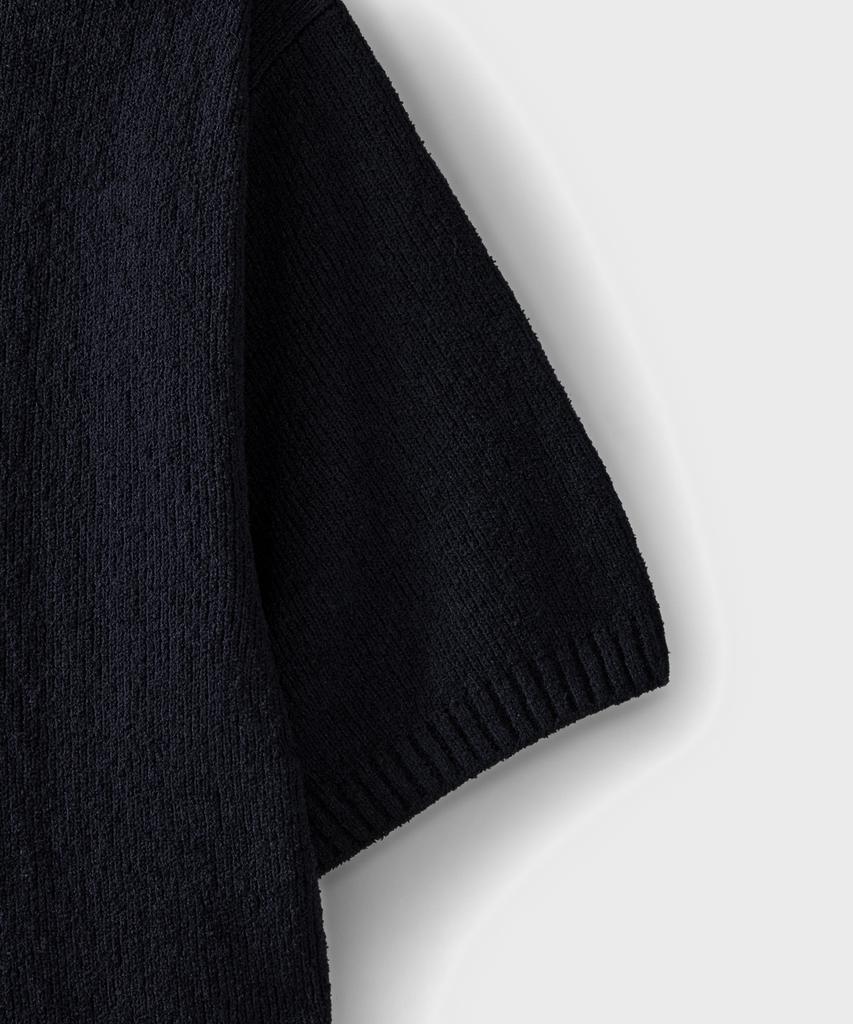 Beulaendideu Terry Boucle V-Neck Half Knit [Navy]