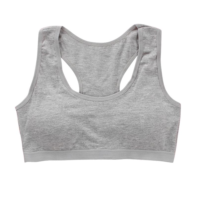 

Спортивний бюстгальтер для дівчат-підлітків Бавовняна нижня білизна Тренувальний жилет Ваш короткий топ 8-14 років one size сірий