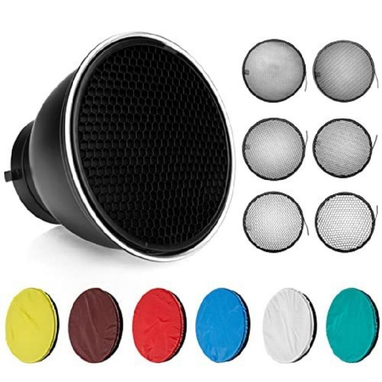 Baorong Mount 7inch Reflector Diffuser Lamp Shade With/no Soft Light Cover for Studio and Outdoor Photography