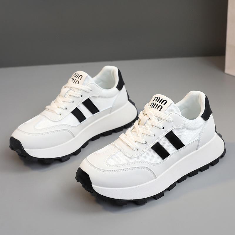 

G6831 Новые белые туфли, женские весенние и летние повседневные женские туфли на толстой подошве с увеличенной подошвой, дышащие и пригодные для носки туфли для папы 40