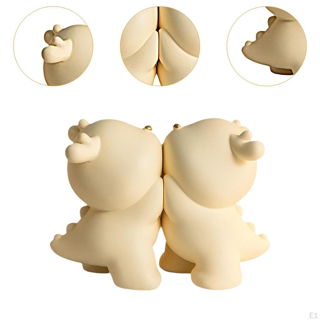 2 Pieces Dragon Bookends Book Shelf Holder Resin Sculpture for Shelves Animal Statue School