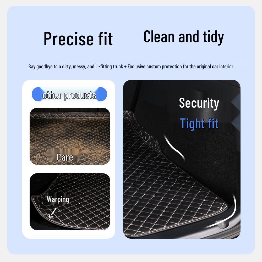 Mercedes High-Edge Trunk Mat - PVC Lychee Pattern Interior Protector