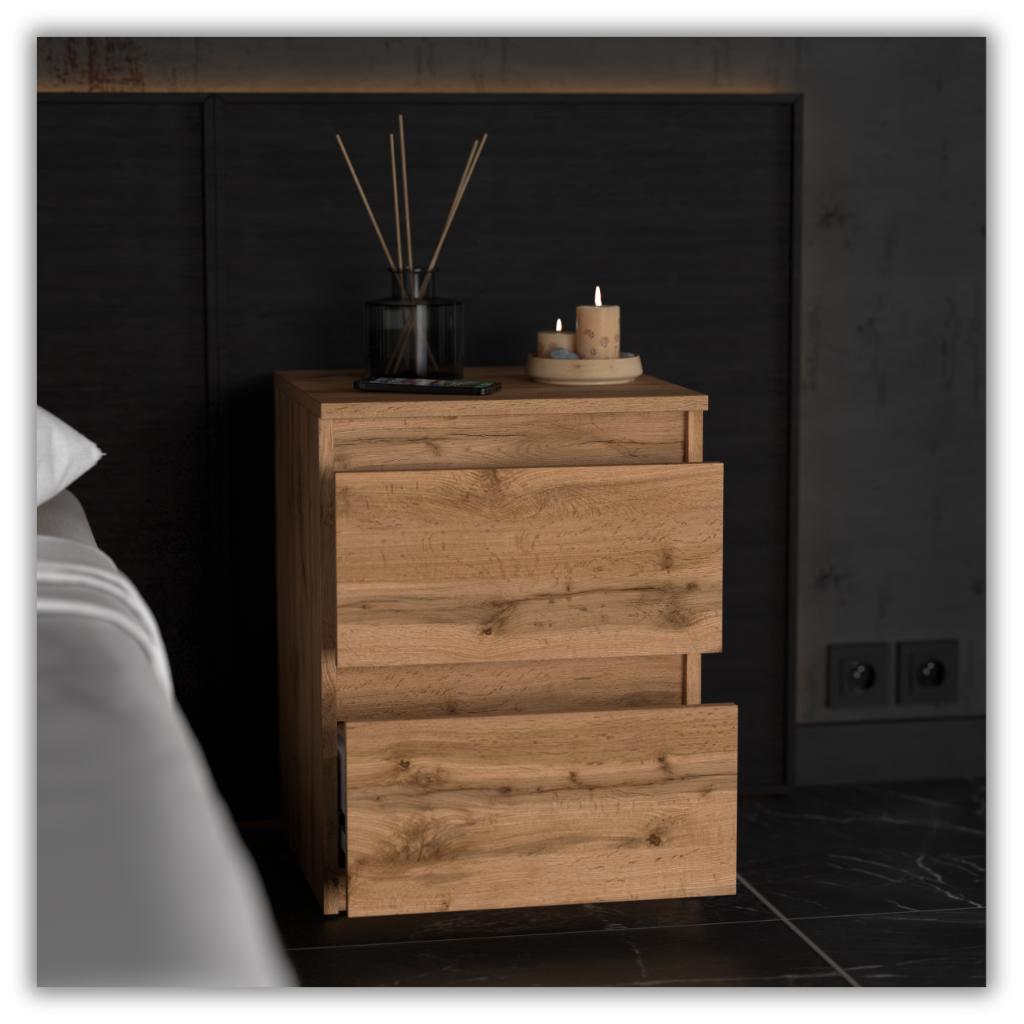 Loft Bedside Cabinet 40 Cm Oak Wotan Large Bedside Table Nakastlik For Bedroom