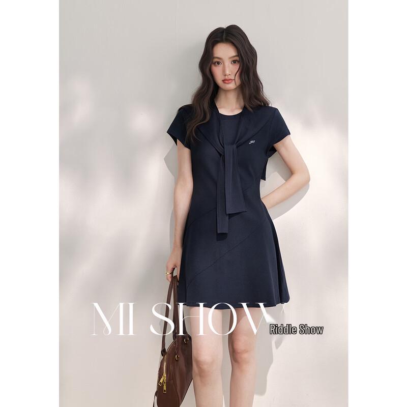 Women s Embroidered Detachable Collar A-Line Dress S