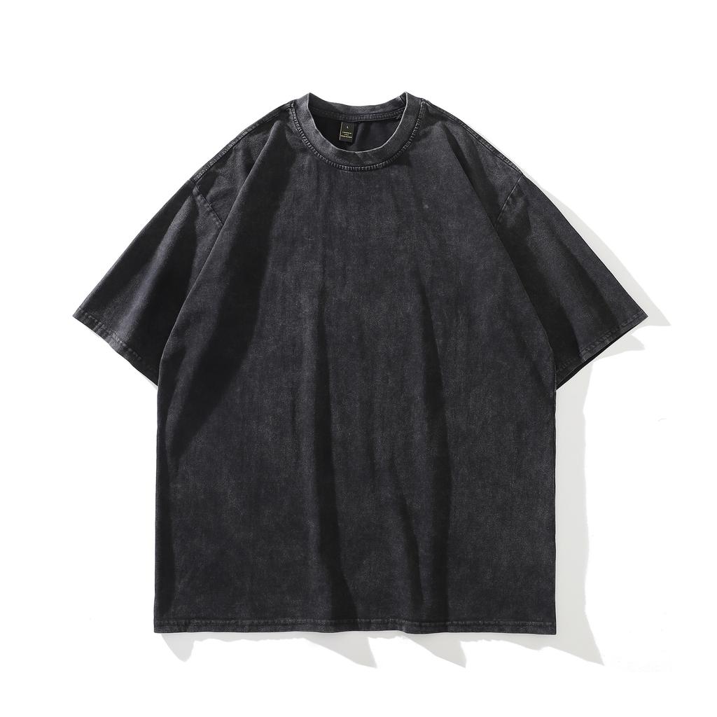 American Hip Hop Retro Old Washed Short-Sleeved T-Shirt Men And Women Oversize Street Skateboard Loose Half-Sleeved T
