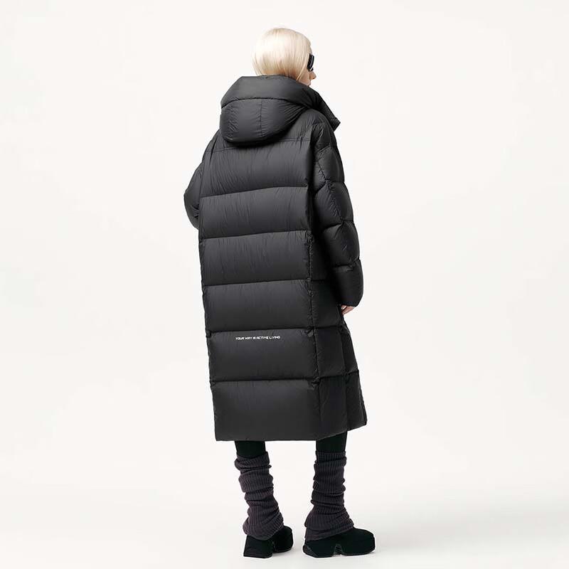 Tanboer Women's Long Goose Down Puffer Jacket with Detachable Hood TB5550830A