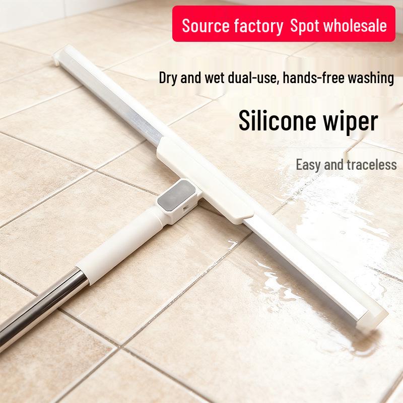 Silicone Bathroom Floor Wiper: Dual-Use Wet & Dry Hand-Free Scraper for Toilet & Household Cleaning