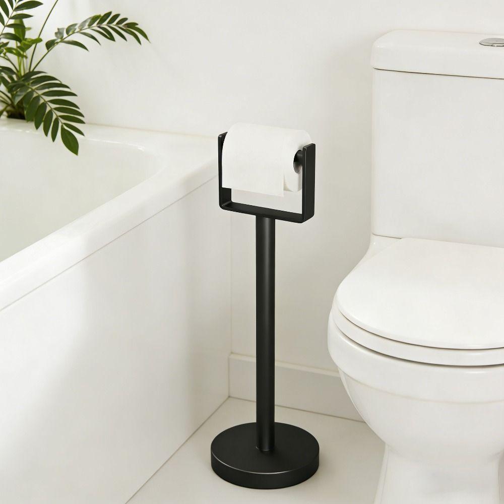 Heavy Base Bathroom Tissue Holder Stainless Steel Free Standing Tissue Dispenser Bathroom
