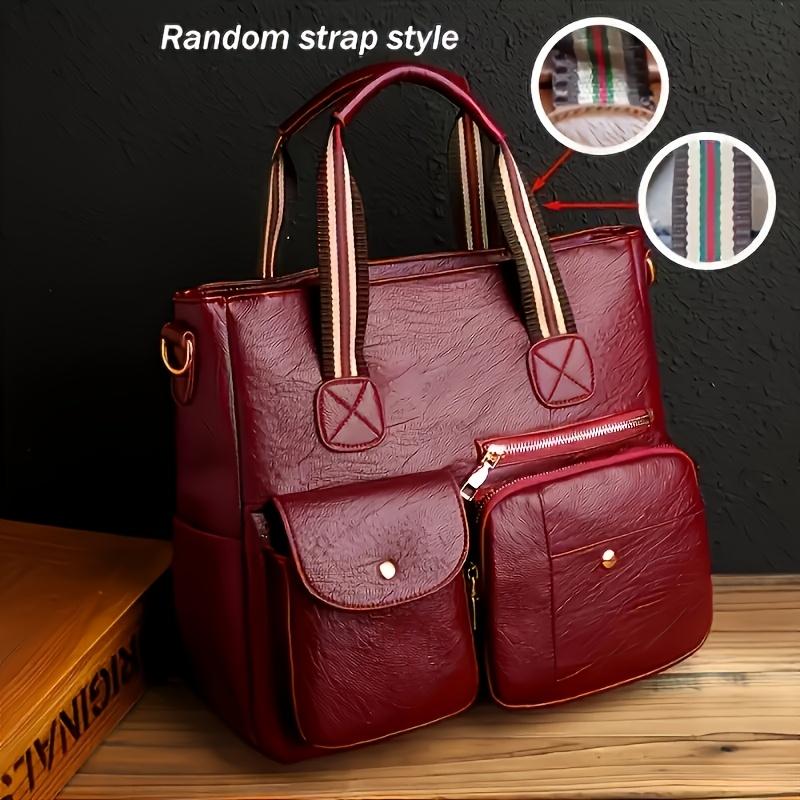 Fashionable Retro Tote Bag, Multi-compartment Shoulder Bag, Large Capacity Crossbody Bag, Daily Commuting, Travel Handbag, Work Bag, Backpack