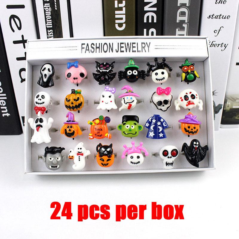 Halloween Kids Adjustable Rings LED Lights For Children's Toys, Halloween Party Gifts Portable Flashing Lights