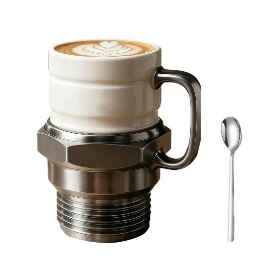 Spark Plugs Mug Creative Car-Themed Coffee Cup with Insulated Stainless Steel Liner Unique Gift for Auto Enthusiasts & Mechanics