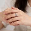 CaiYi S925 Sterling Silver Twist Chain Ring - Trendy Unisex Design