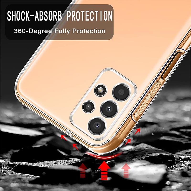 För Samsung Galaxy A13 Fodral 360 graders helkroppsfodral Sumsung A 13 A13 4G 5G SM-A135F A137F Mjuk silikon PET+Hård PC Genomskinlig skydda coques