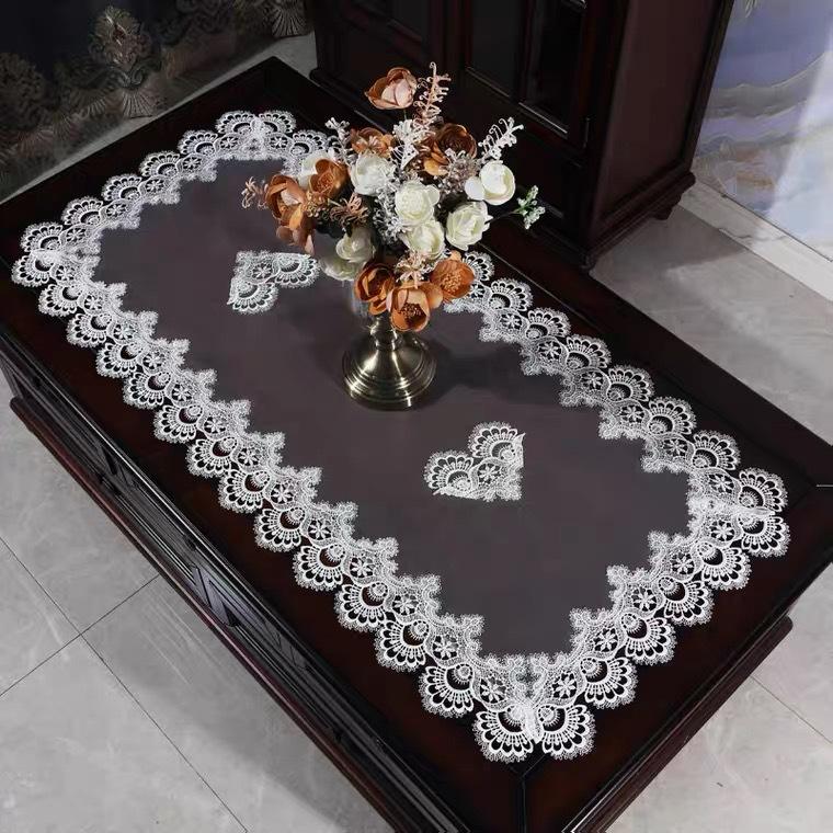 

Европейская скатерть на журнальный столик, сетчатая ткань с водорастворимым кружевом, прямоугольная скатерть для обеденного стола, роскошная подставка на стол для гостиной 48*98cm